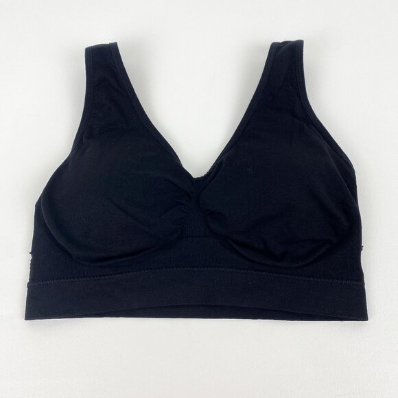 Women's Wireless Marilyn Monroe Bra Bralette size L Black Stretch Fabric - Picture 4 of 6